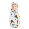 Touched by Nature Infant Girl Organic Cotton Swaddle Blanket and Headband, Rose Mum, 0-6 Months - 3 of 3