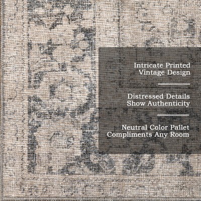 Hillstone Collection 9' x 12' Red Synthetic Vintage Medallion Area Rug