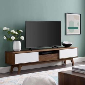 Modway Envision 70 Media Console Wood TV Stand - Walnut White