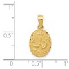 Black Bow Jewelry 14k Yellow Gold Satin & Diamond-Cut Oval Baptism Pendant, 10 x 18mm - 4 of 4