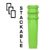 Alpine Industries Lime Green Commercial Indoor Recycling Bin with Paper Slot Lid 3-Pack - 4 of 4