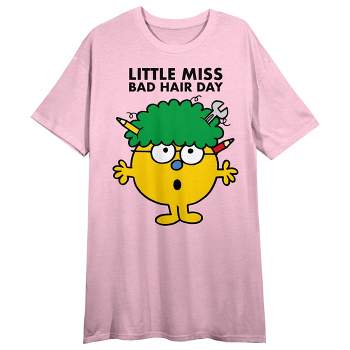 Mr. Men And Little Miss Meme Little Miss Bad Hair Day Crew Neck Short Sleeve Cradle Pink Women's Night Shirt