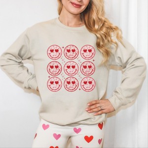 Simply Sage Market Nine Valentine Faces Sweatshirt - 2XL - Dust - 1 of 4