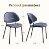 Set of 4 Boucle Upholstered/PU Leather Dining Chairs with Metal Legs,Mid-Century Modern Accent Chair for Kitchen or Dining Room-The Pop Home - 4 of 4