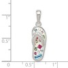 Black Bow Jewelry Sterling Silver and Crystal Multi-Color Collage Flip flop Pendant - 4 of 4