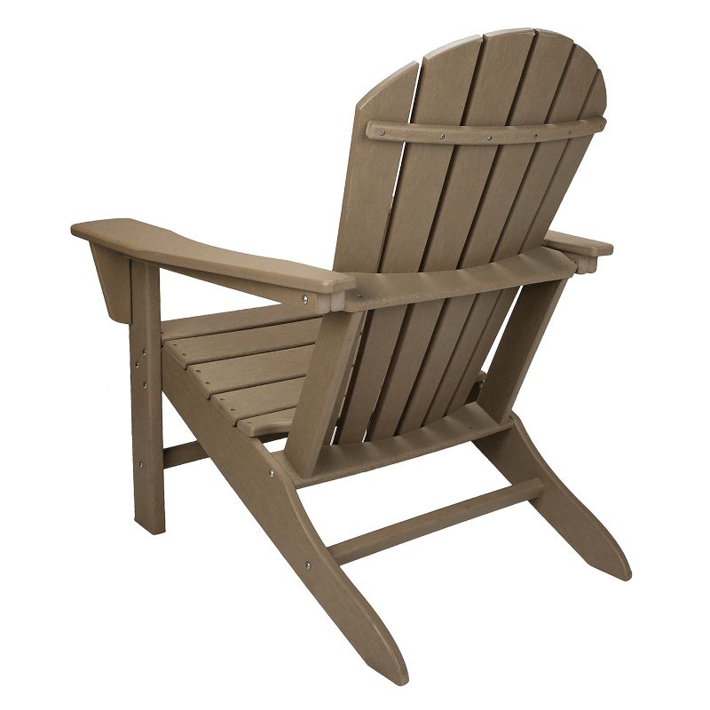Leisure Classics UV Protected HDPE Indoor Outdoor Adirondack Lounge Patio Porch Deck Chair, Taupe, 4 of 7
