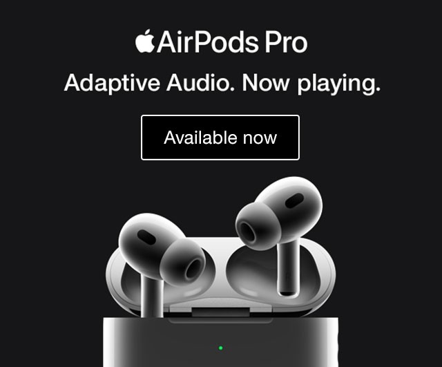 Apple AirPods Pro Adaptive Audio. Now Playing. Available now