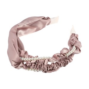 Unique Bargains Women's Fashion Faux Pearl Beaded Knotted Headbands 1 Pc - 1 of 4