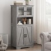 50.4" Kitchen Pantry Cabinet - Freestanding Wood Storage w/Doors & Shelves for Kitchen/Living Room - 3 of 4