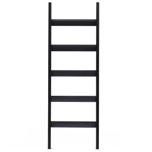 LuxenHome Black Wood 4.8ft Decorative Blanket Ladder Step Ladder - 1 of 4