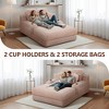 Dolonm 66.5" Chaise Lounge Chair indoor, Deep Seated Armchair Lounge Chair Compressed Sofa, Convertible Floor Bed,With Cup Holder and Side Pockets - 4 of 4