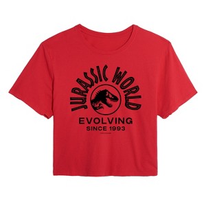 Women's - Jurassic Park - Jurassic World Cropped Graphic T-Shirt - 1 of 3