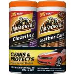 Armor All 2pk 30ct Cleaning/Leather Wipes Automotive Interior Cleaner