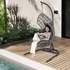 Costway Egg Chair with Stand Pillow & Cushion Hanging Accessories for Living Room - 2 of 4