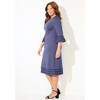 Catherines Women's Plus Size Bell Sleeve Ponte Mesh Shift Shirtdress - 4 of 4