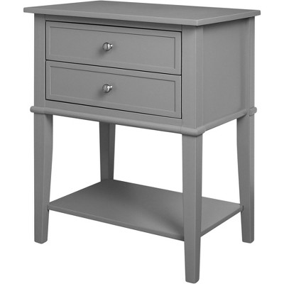 Ameriwood Home Franklin Nightstand Table with 2 Drawers and Lower Shelf