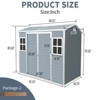 8x4 FT Resin Outdoor Storage Shed, Garden Storage Shed With Lockable Doors, Utility Tool Storage House for Backyard Garden Patio Lawn - 3 of 4