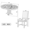 5-Piece Dining Set, Extendable Round Table and 4 Cushioned Chairs, Farmhouse Style for Kitchens and Dining Rooms - 3 of 3