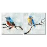 (Set of 2) Canvas Wall Art Set Little Blue Birds by PI Creative Art - Americanflat