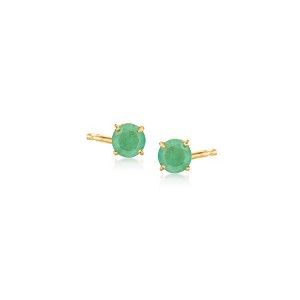 Ross-Simons 0.50 ct. t.w. Round Emerald Stud Earrings in 14kt Yellow Gold - 1 of 4