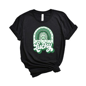 Simply Sage Market Women's Lucky Shamrock Rainbow Short Sleeve Graphic Tee - 1 of 3