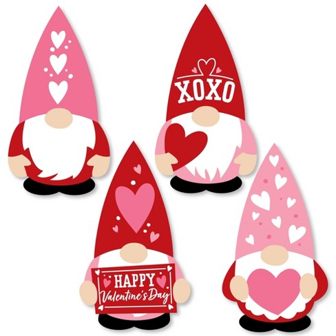 Valentine Gnome Diamond Painting Completed Diamond Painting Valentines Day  Decor Pink Decor Be Mine Gnomes Valentine Hearts Gnomes 