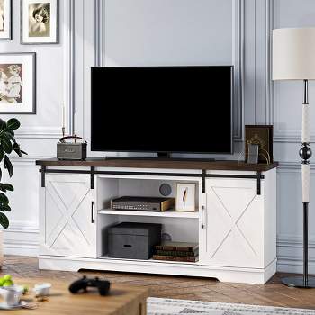 TV Stand for 65 Inch, Entertainment Center Farmhouse TV & Media Furniture Rustic TV Stands with Storage Living Room Barn Doors TV Console Table