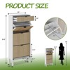 Fluted Shoe Cabinet with 3 Flip Doors & 1 Drawer, Slim Freestanding Organizer with Iron Legs, Hidden Shoe Storage for Hallway - 2 of 4