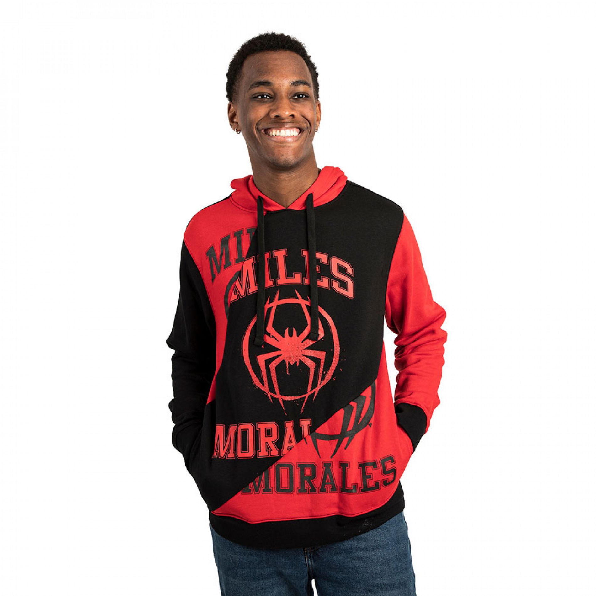 Mens Miles Morales Collegiate Pullover Hoodie - Large