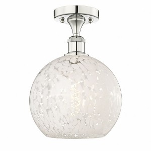 White Mouchette - 1 Light Semi-Flush Mount In Modern Style-11.88 Inches Tall and 10 Inches Wide - 1 of 1