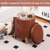 KTMBDW Round Ottoman Foot Stool with Storage and Metal Legs, Velvet Upholstered Footrest Stool Support 300lbs for Living Room Bedroom - 2 of 4