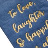 Sparkle and Bash 100 Pack Navy Blue Napkins for Wedding Reception Party with Gold Foil, To Love, Laughter and Happily Ever After, 3-Ply, 4 x 8 In - 3 of 4