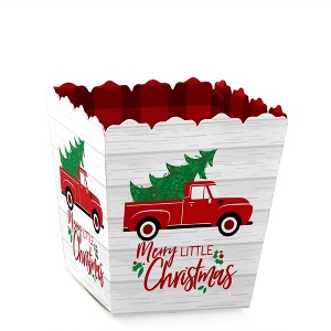 Big Dot of Happiness Merry Little Christmas Tree - Party Mini Favor Boxes - Red Truck Christmas Party Treat Candy Boxes - Set of 12 - 1 of 4