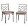 Lifestorey Set of 2 Belterra Dining Chair Vintage White/Beige: Polyester Upholstery, Foam Filled, Rubberwood Frame - 2 of 4