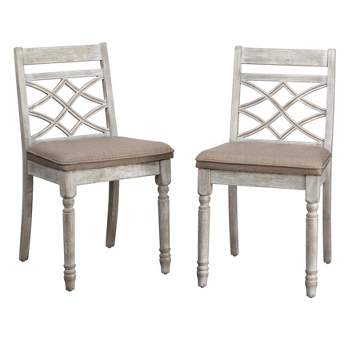 Set of 2 Belterra Dining Chair Vintage White/Beige - Lifestorey