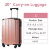 FONTOI 20 Inch Checked Luggage Expandable Hardshell Luggage Lightweight Durable Travel Large Suitcase with Wheels, Rose Pink 13.6"* 8.3"*21.5" - 3 of 4