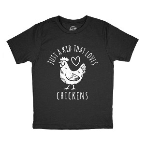 Youth Funny T Shirts Just A Kid That Loves Chickens Sarcastic Graphic Novelty Tee for Kids - Crazy Dog Youth T Shirt for Animal Lovers - 1 of 4