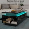 LED Coffee Table with Storage, Black Coffee Table with Wireless Charging and Speaker - 3 of 4