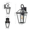 10 in 2pcs Outdoor Wall Lanterns, Black Finish Weatherproof Wall Sconce with Clear Glass Panels, Exterior Light Fixtures for Porch(Bulb Not Included) - 3 of 4