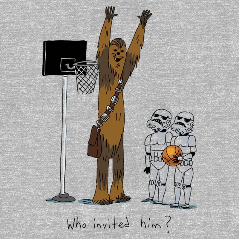 Men's Star Wars Chewbacca Basketball Who Invited Him T-Shirt, 2 of 6