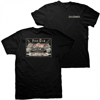 Mens Jack Daniel's No.7 Fine Old Whiskey Worn Logo Black T-Shirt