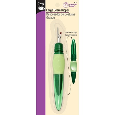 Dritz Large, Ergonomic Design With Protective Cap, 1 Count, Green Seam Ripper, 1-Pack