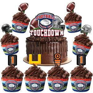 Treasures Gifted Football Cake Topper & Football Cupcake Toppers Kit - 1 of 1