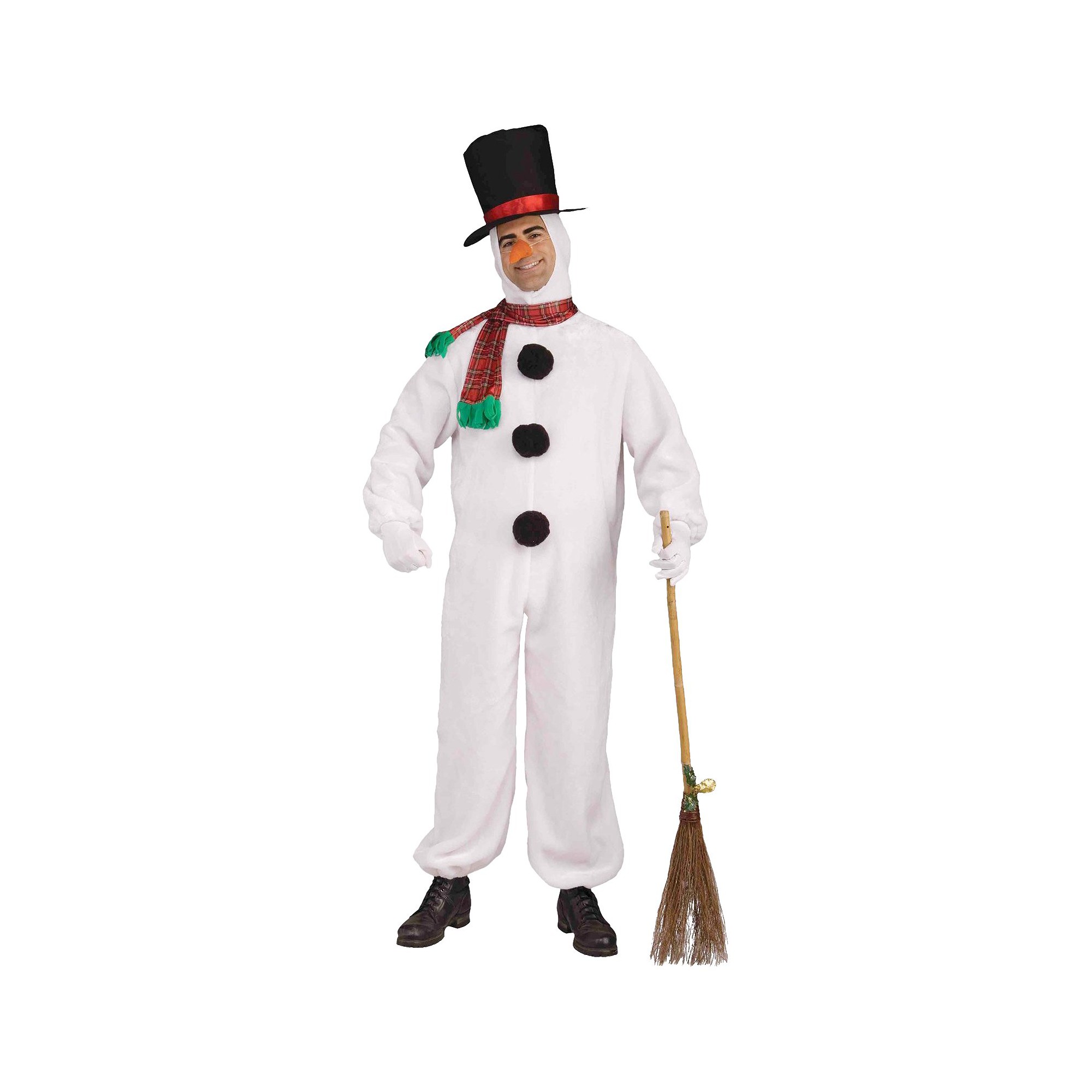 Halloween Men's Plush Snowman Costume, Size: Small