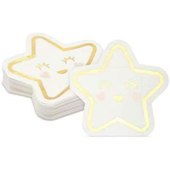 Sparkle and Bash 50 Pack Twinkle Little Star Paper Napkins for Baby Shower Decorations (6.5 In)