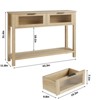Entryway Table, Wood Console Table with 2 Glass Drawers, 2 Tier Sofa Table with Storage for Living Room, Foyer, Entryway - 3 of 4
