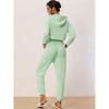 INSPIRE CHIC Womens 2 Piece Outfits Sweatsuit Outfits Hooded Crop Sweatshirt and Jogger Tracksuit Set - 3 of 4