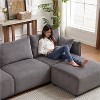 VYNXARIA 106in Multi-Module Combination Style Sofa for Living Room,Bedroom and Other Lounge Spaces, Modern Minimalist Corduroy Combination Sofa,Gray - 4 of 4