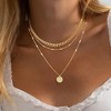QingMoon Layered Gold Necklaces, Cuban Link, Snake Chain and Coin Pendant Necklace Trendy Jewelry Gifts for Women - 2 of 4