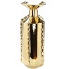 HomeRoots 21" Gold Trumpet Ceramic Table Vase With Sculptural Details - 4 of 4